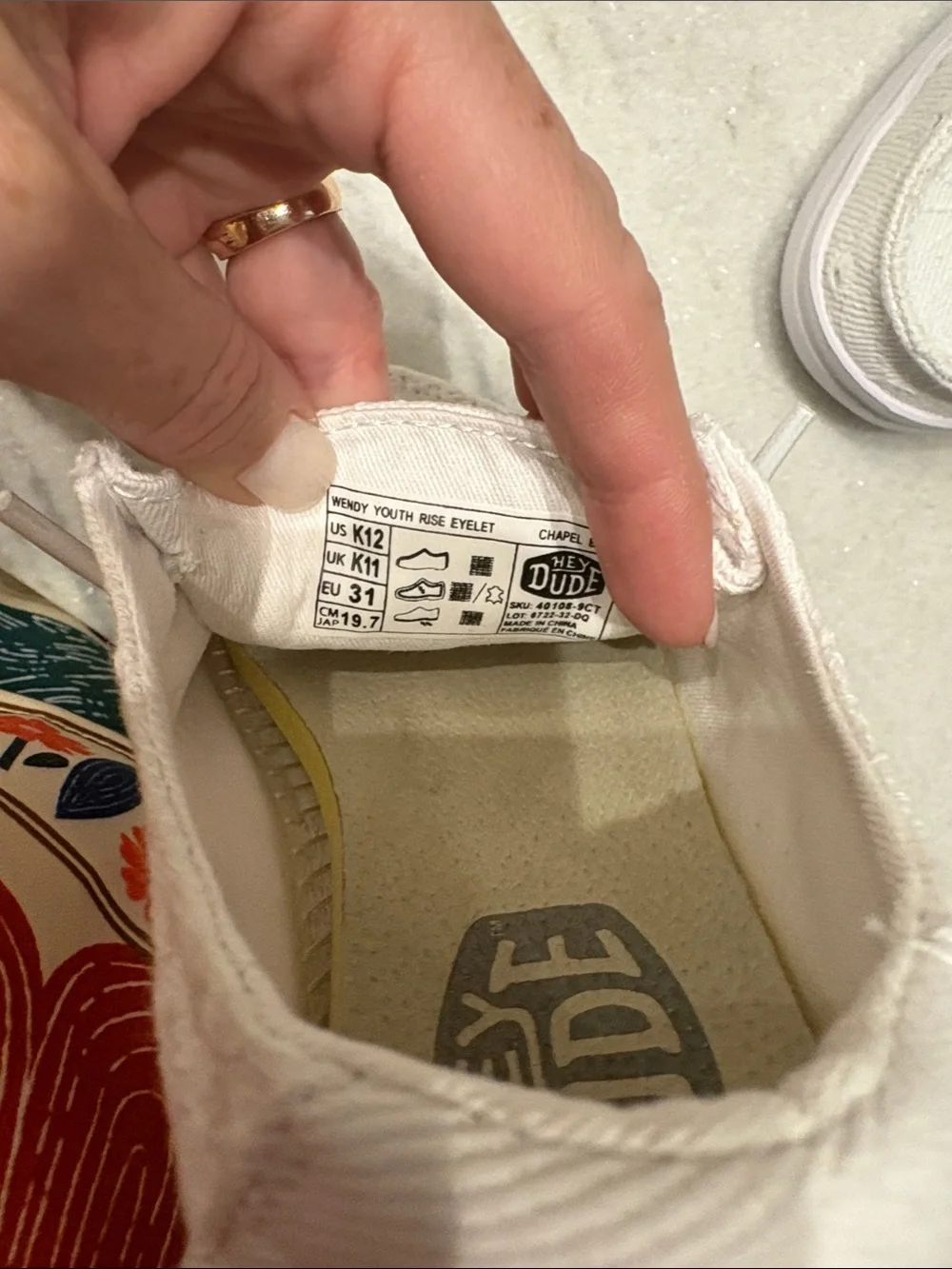 NWOT Hey Dude Kids White Canvas Moccasin Shoe